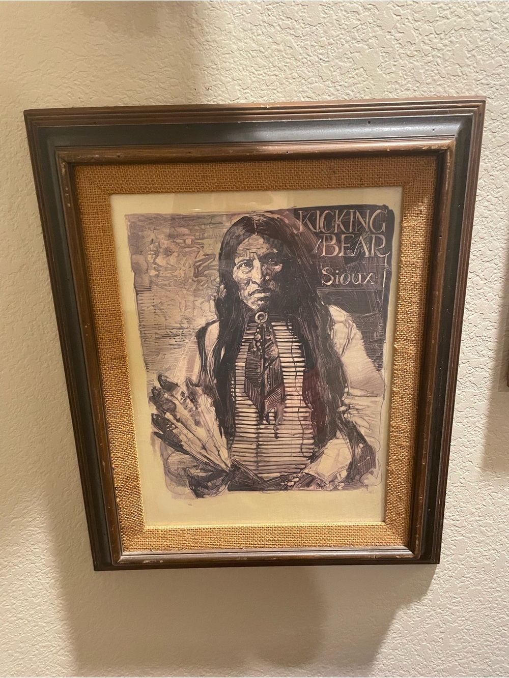 Two Framed Native American Portrait - Brown Frame